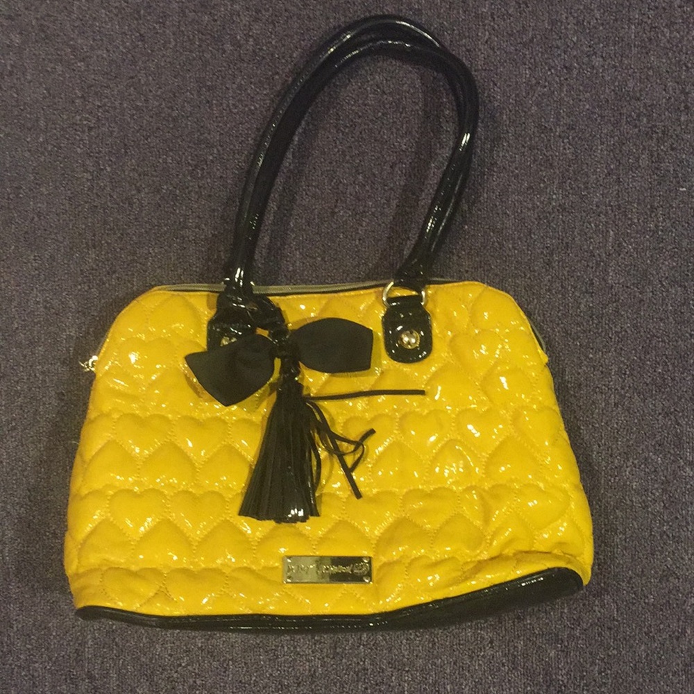 Betsey Johnson Yellow Heart Purse
